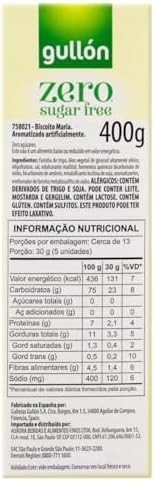 Gullón Biscoito Maria Zero Açúcar Caixa 400G - imagem 4