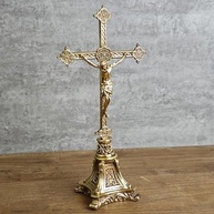 Crucifixo de Metal Católico BC 19,8 cm - Decoração Devota em Liga de Zinco com Revestimento Dourado - imagem 3