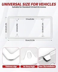 Kit 2 Suportes de Placa Cromada Universal em Liga de Zinco - Elegância e Durabilidade para Seu Carro - imagem 3