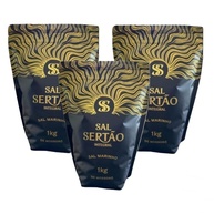 Kit com 3 x Sal Marinho Integral de Mossoró 1 Kg Sal Sertão Premium Zip Lock com Laudo - imagem 2