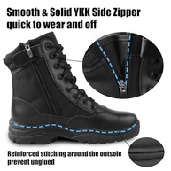 QUNLON Botas Militares Táticas Masculinas Com Zíper Lateral De 8'', Botas De Combate Para Motocicleta, Trabalho Militar, Polícia, Trilha Na Selva, Pretas - 8Us - imagem 5