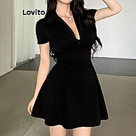 Vestido Lovito: Casual, Liso e com Zíper - imagem 2