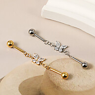 Piercing Transversal Titânio Borboleta com Zircônia - imagem 2