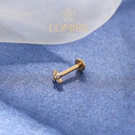 Piercing Labret Titânio G23: Flor com Zircônia - imagem 2