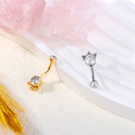 Piercing Umbigo Dourado: Aço Cirúrgico e Zircônia - imagem 2