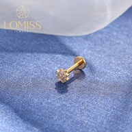 Piercing Labret Flor: Aço Cirúrgico PVD e Zircônia - imagem 2