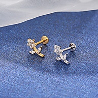 Piercing Helix Aço Cirúrgico Flor Zircônia - imagem 2