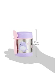 Pote Térmico Skip Hop Zoo Baleia Narval com Talher Embutido - 325ml, Aço Inox, Azul - imagem 4
