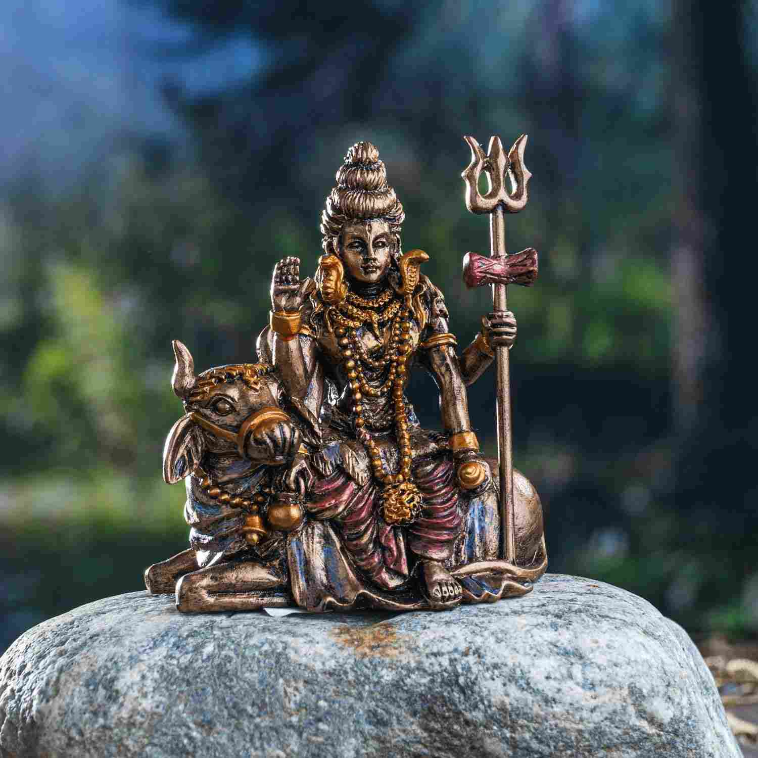 Estátua Miniatura de Shiva em Resina - Decoração Espiritual e Zen