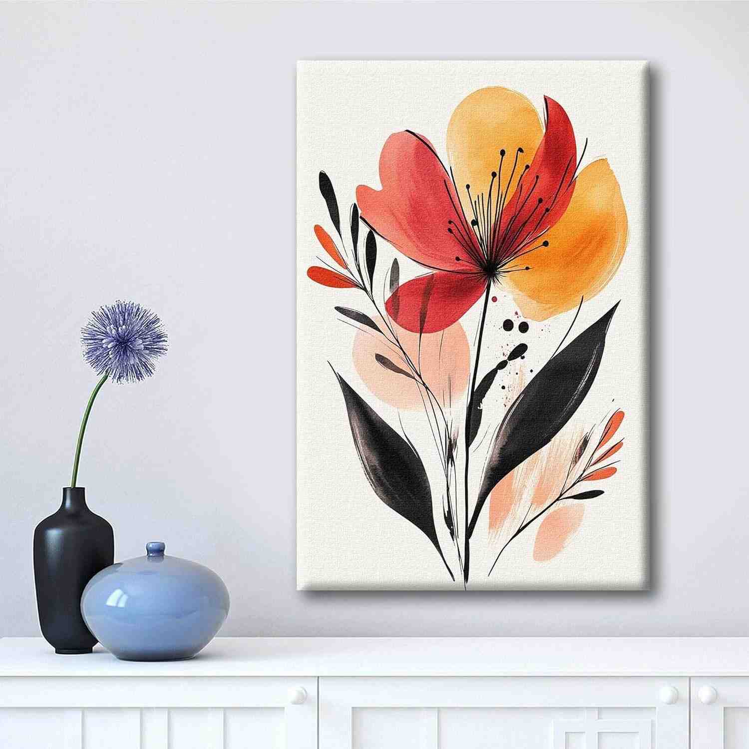 Arte de Parede Moderna em Tela Elegante 29x28cm - Decoração Minimalista para Casa e Escritório