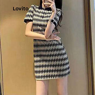 Minivestido Argyle Lovito: Estilo Casual e Conforto!