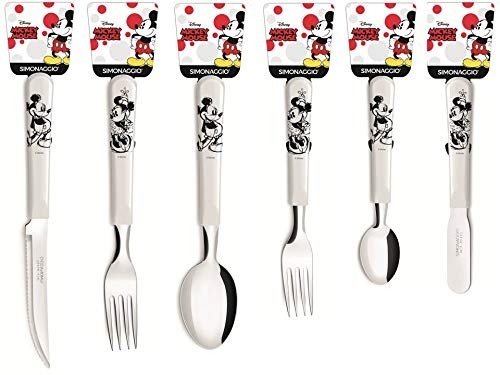 Kit Talheres Simonaggio Disney Minnie e Mickey - 6 Peças para Refeições Divertidas