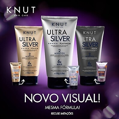 KNUT Máscara Ultra Silver Platinum: Hidratação e Matização em 2 Minutos