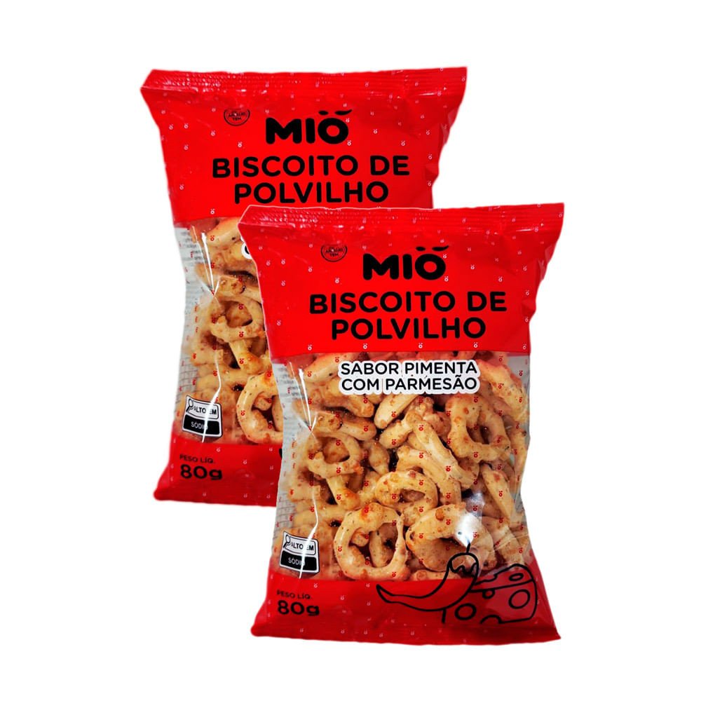 Mió Pimenta e Parmesão: Kit 2 Biscoitos Crocantes!