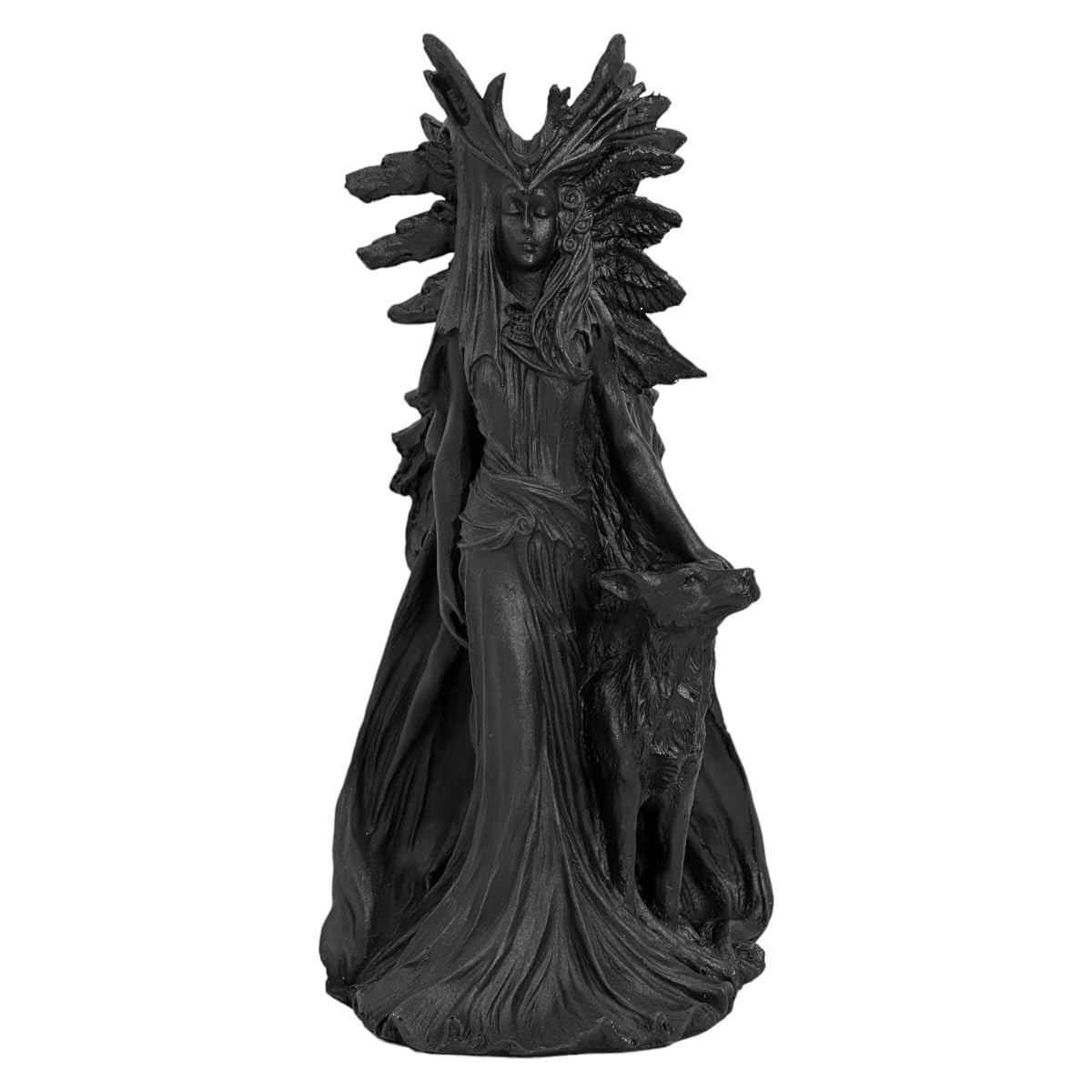 Hecate Deusa da Magia e Mistérios - Estátua em Resina Preta com Detalhes Artesanais