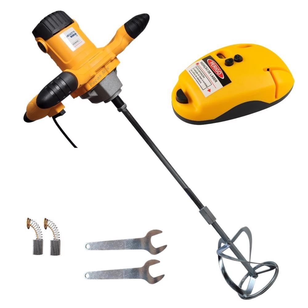 Misturador de Argamassa 1200W + Nível Laser EDA: Precisão Total!