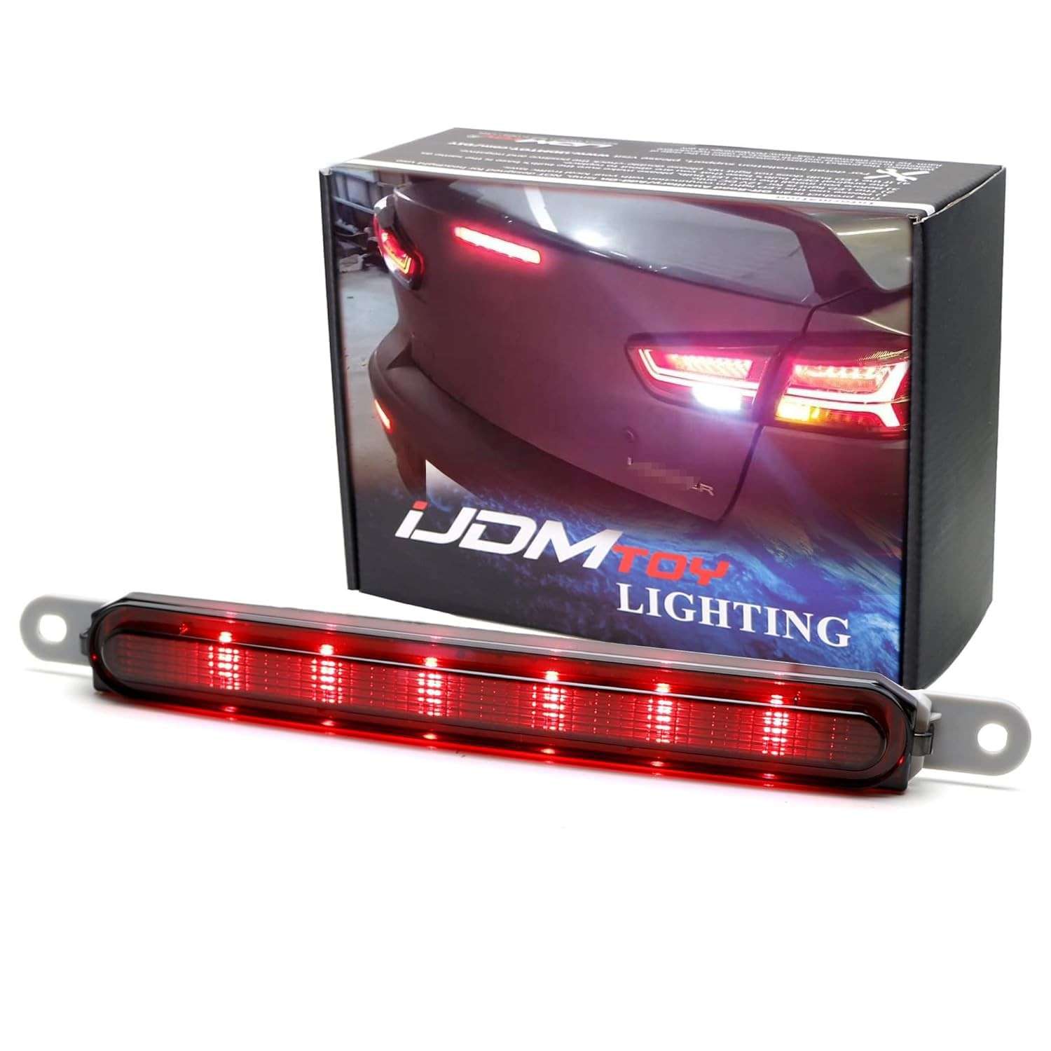 Barra de Luz de Freio LED Fumê iJDMTOY para Mitsubishi Lancer Evolution X Sedan 2008-2016