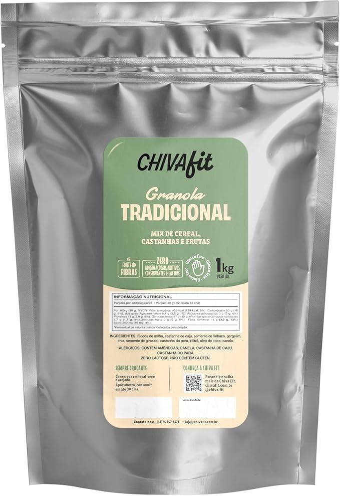 Granola Tradicional 1kg I Chiva Fit - Mix de Cereal, Castanhas e Frutas