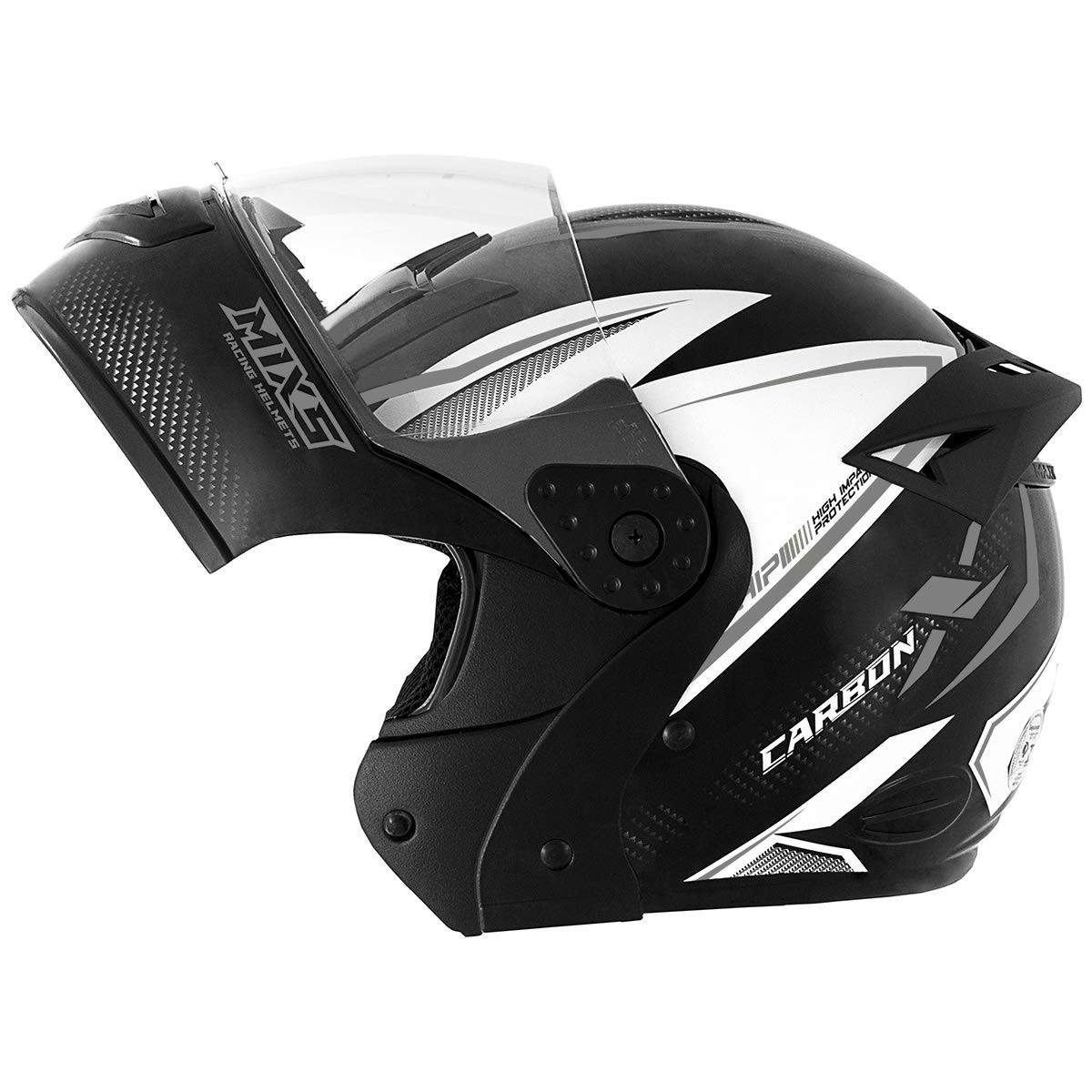 Capacete Escamoteável MIXS Gladiator Carbon Fosco Grafite/Preto/Branco - Segurança e Estilo