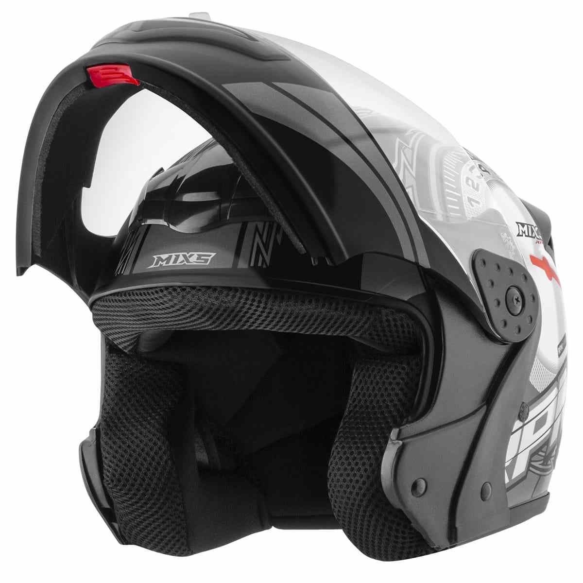 Capacete Moto Mixs Gladiator RPM Articulado Escamoteável Robocop Brilhante - Segurança e Estilo