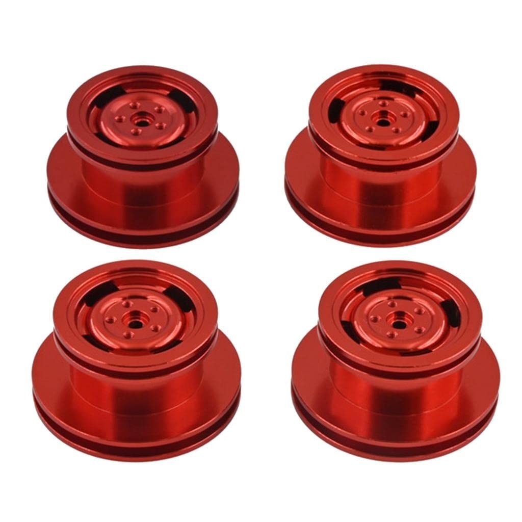 Roda de Metal Vermelha 1/12 para Carros RC MN90, MN90K, MN91 - Performance e Estilo!