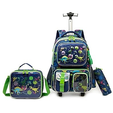 Mochila Infantil com Rodinhas e Kit Escolar