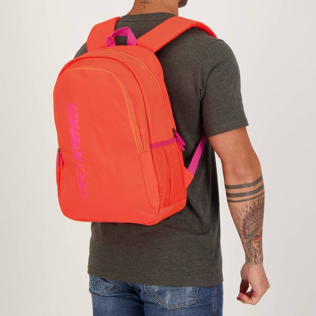 Mochila Olympikus Essential Laranja e Rosa: Estilo e Praticidade