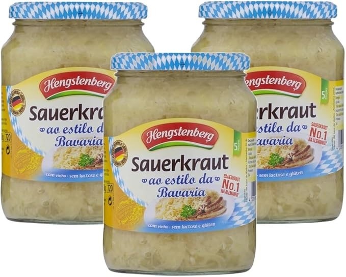 Chucrute Alemão Hengstenberg com Vinho Branco a moda Baviera 680g (3 x 680g)