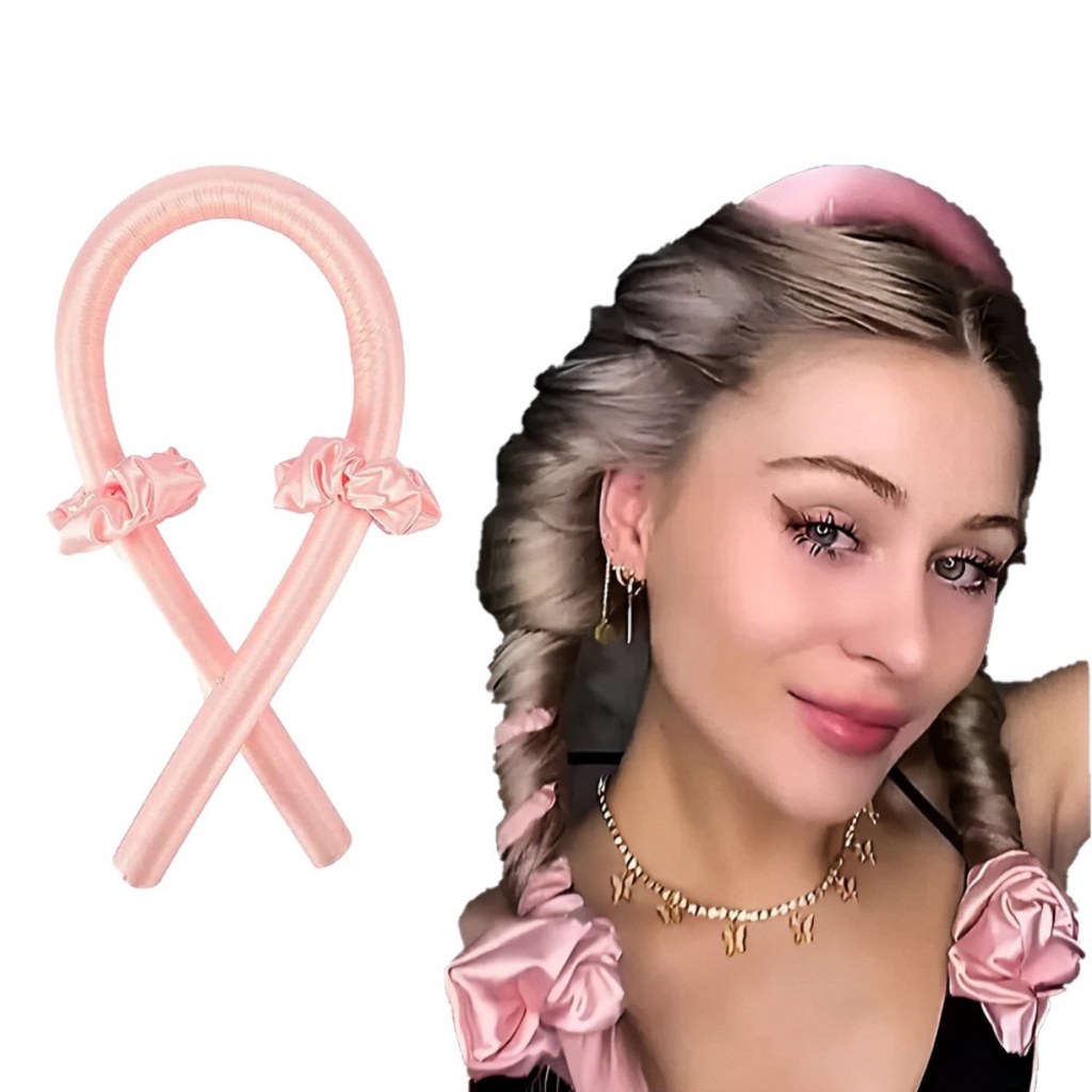 Modelador de Cachos Cetim Heatless + Scrunchies