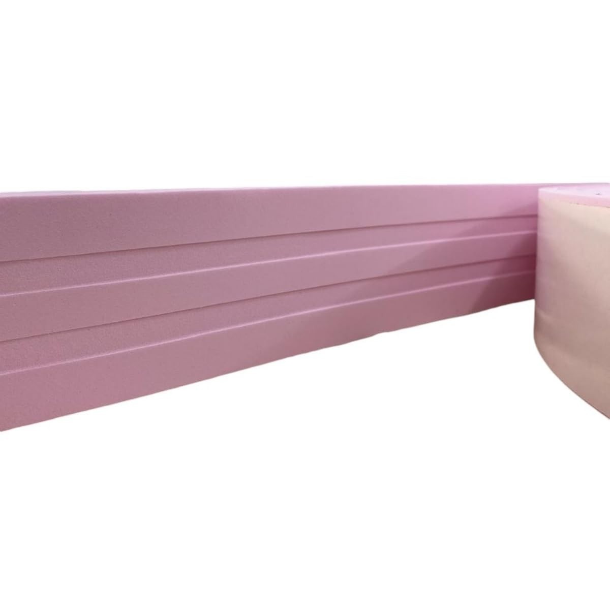 Moldura Rodameio Ripado EVA Autocolante Rosa - 7cm x 5mm | Decoração Moderna e Fácil Instalação