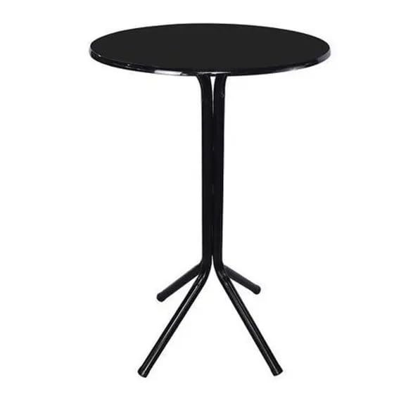 Mesa Bistrô Alta Redonda Preta com Tampo Preto – Moderna e Versátil para Ambientes Compactos
