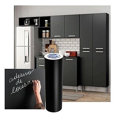 Papel de Parede Geométrico Preto 5m x 45cm – Decoração Fácil e Moderna