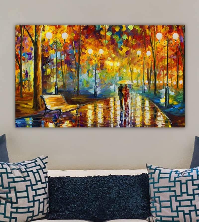 Tela Quadro Paisagem Iluminada 100x60cm - Decoração Moderna com Iluminação para Ambientes