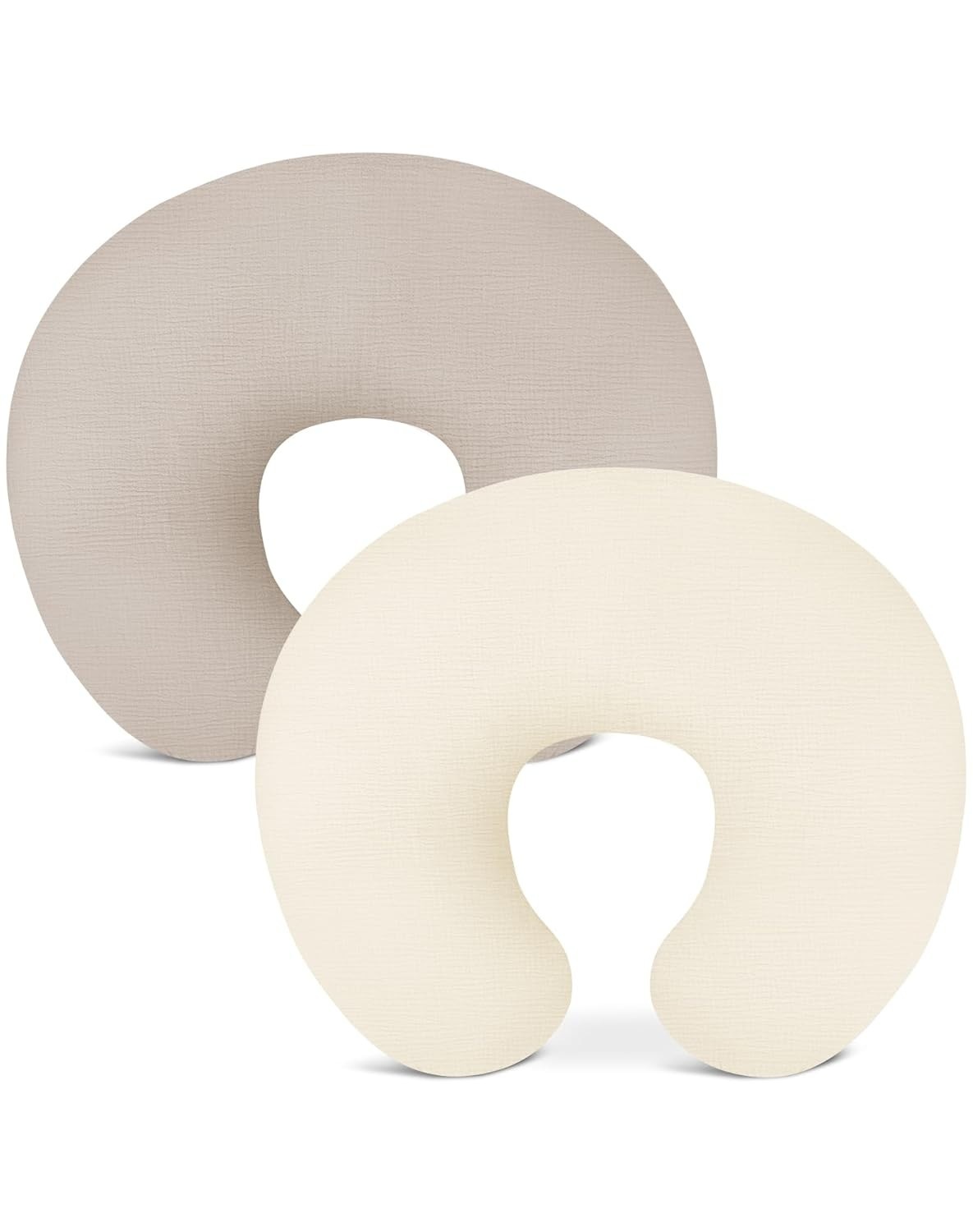 Pacote com 2 Fronhas de Amamentação Bege e Creme - Conforto e Estilo para Mães Modernas