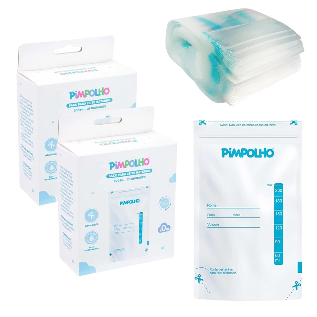 Kit 50 Sacos para Armazenar Leite Materno 200ml - Segurança e Praticidade para Mães Modernas