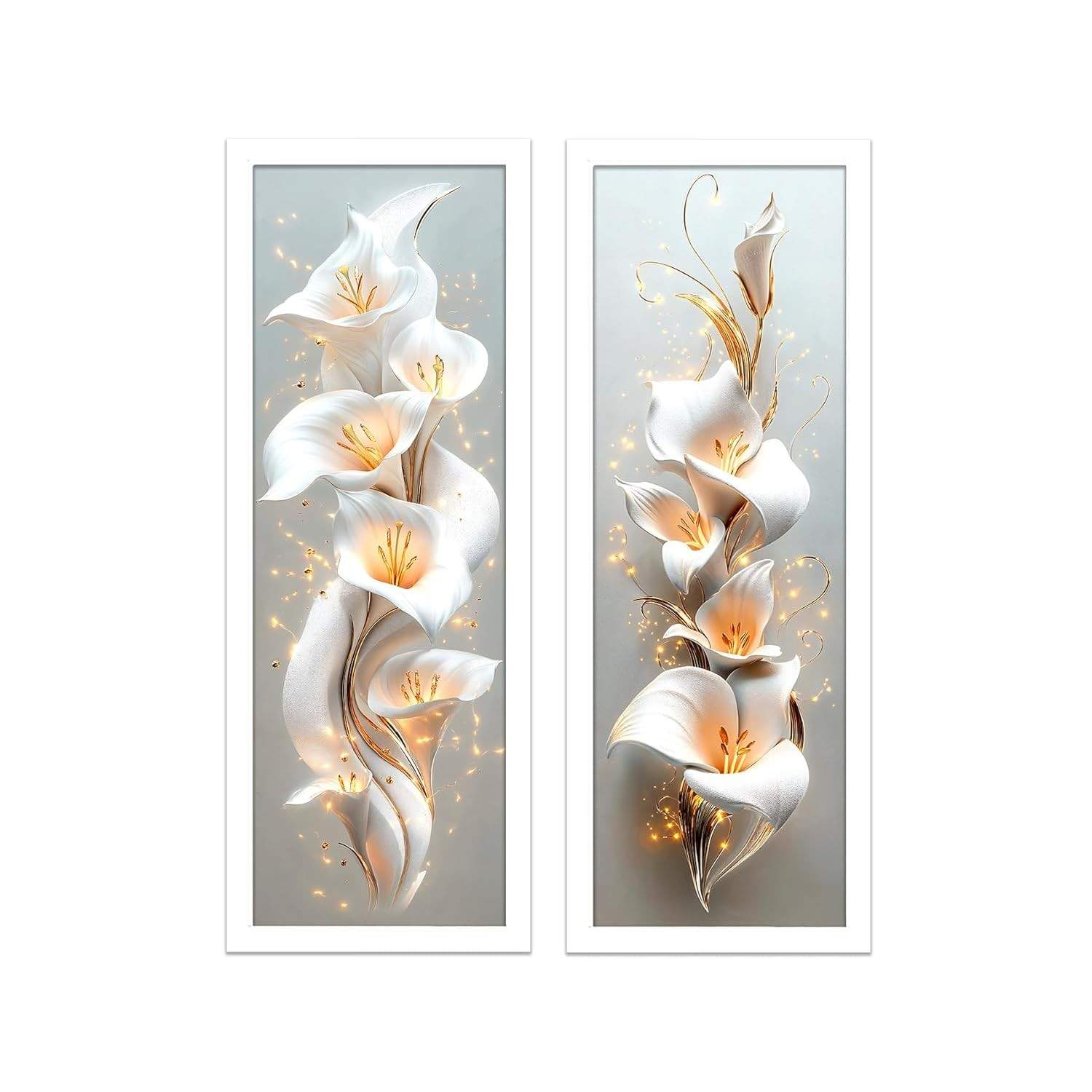 Kit 2 Quadros Decorativos com Vidro - Estilo Moderno para Sala, Quarto e Banheiro