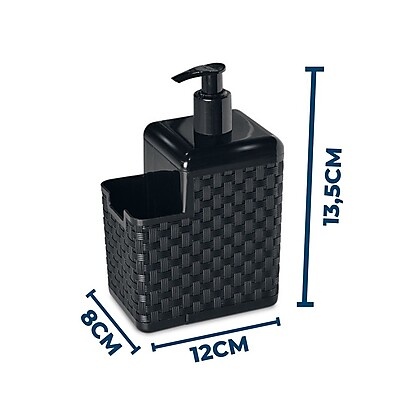 Porta Detergente e Esponja Rattan Preto: Prático e Moderno