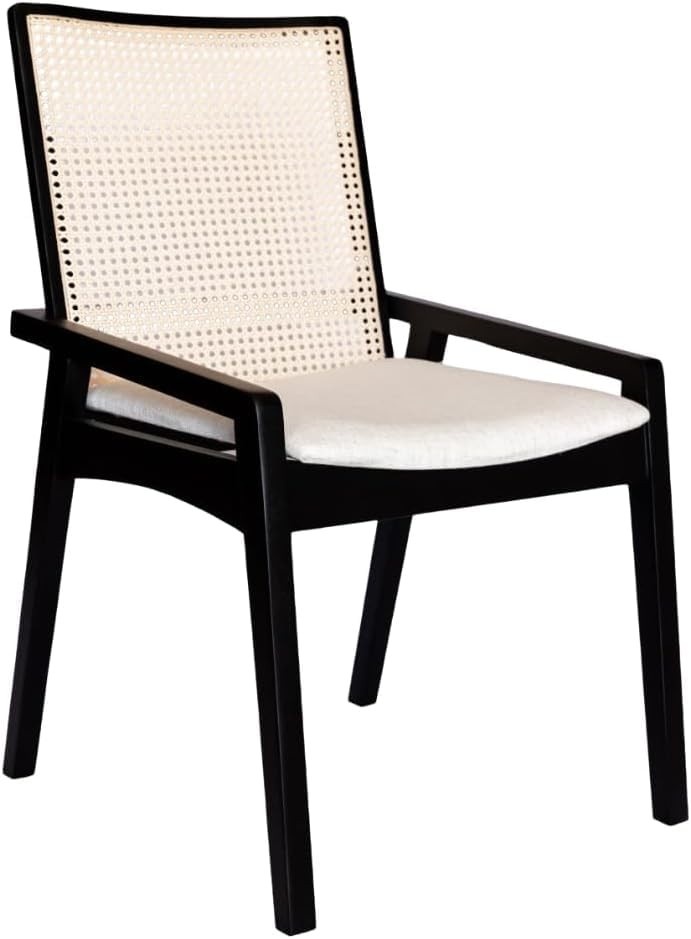 Cadeira Venezia Preta em Madeira Maciça – Design Moderno e Conforto Duradouro para Sala de Jantar ou Escritório