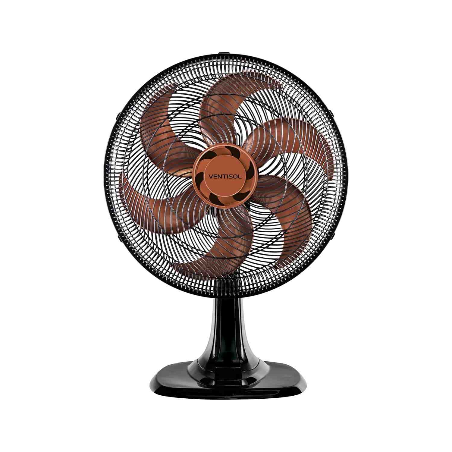 Ventisol Ventilador de Mesa 40cm com Motor Turbo e Oscilação Automática - Design Bronze Moderno