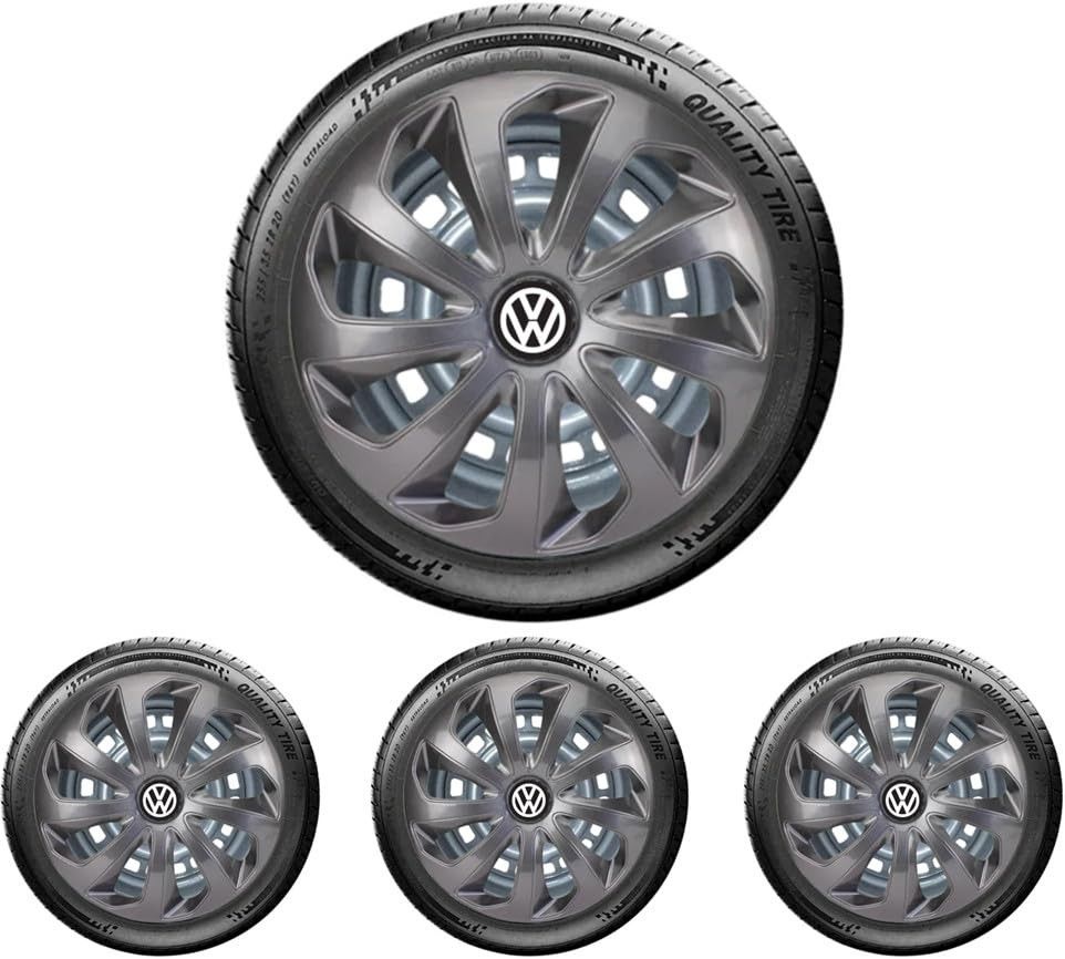 Jogo 4 Calotas Esportivas Velox Aro 15 Grafite - Design Moderno para Seu Volks
