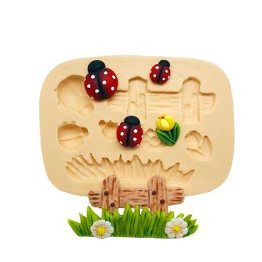 Molde de Silicone Joaninhas na Cerca: Crie Peças Únicas em Biscuit, Resina e Mais!
