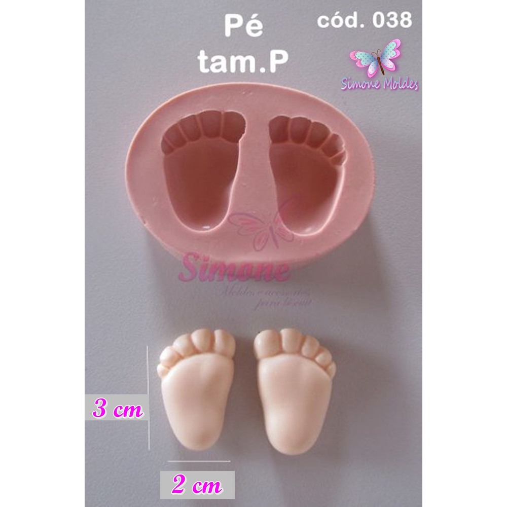 Molde de Silicone para Pé Pequeno - Código 038