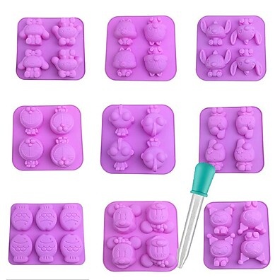 Moldes de Silicone Fofos para Bolos e Sabonetes