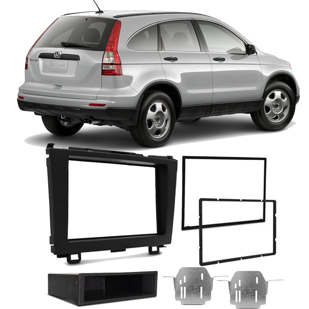 Moldura 2 Din Honda CRV 2007 a 2011 – 7 Polegadas Preto