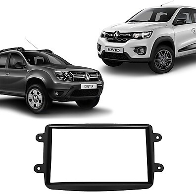 Moldura 2 Din Renault: Upgrade Preto Fosco