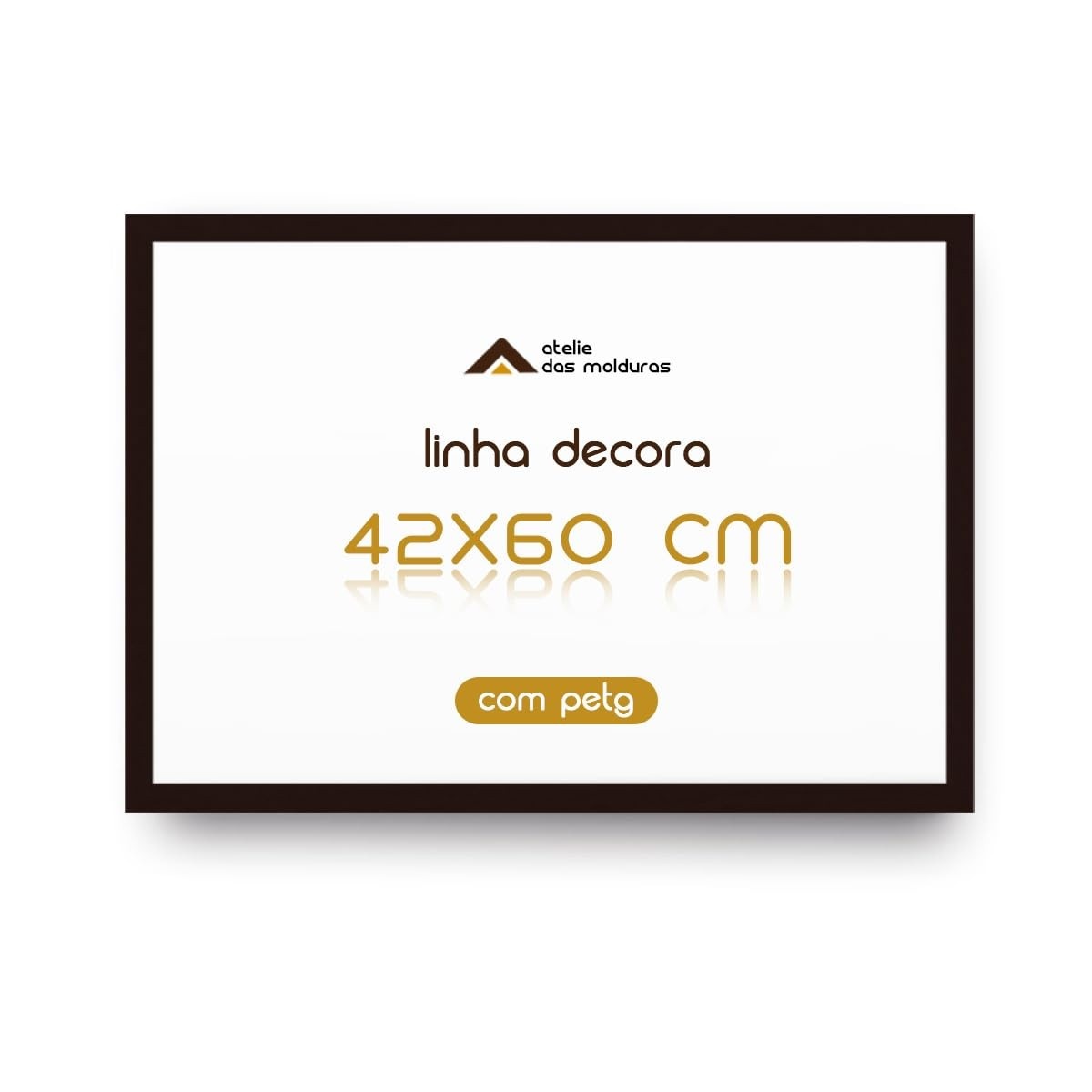 Moldura A2 42x60cm com Proteção PETG - Ideal para Quadros e Pôsters Artísticos (Preto)