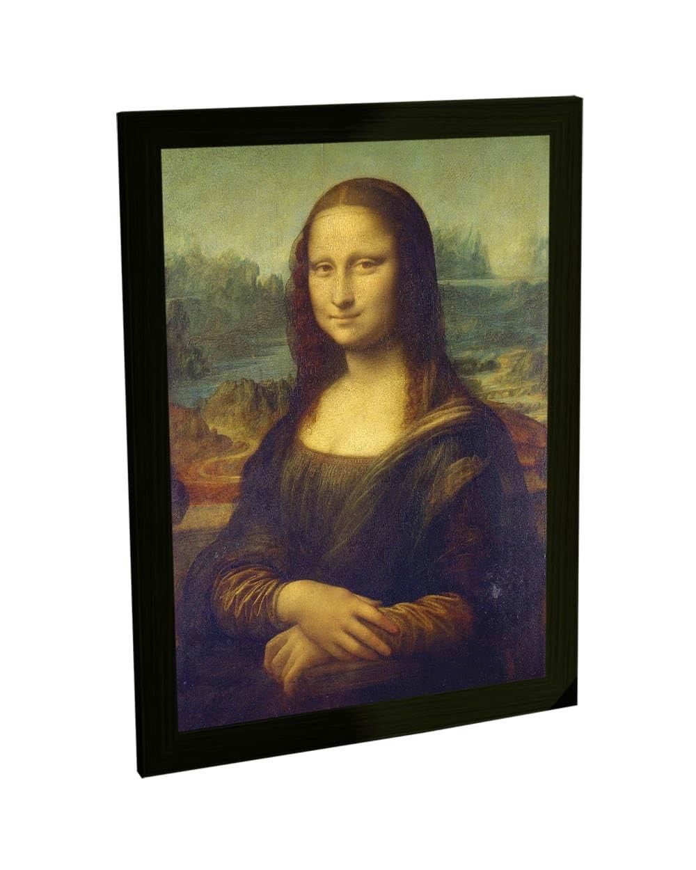 Quadro Decorativo A3 Monalisa - Pintura de Leonardo Da Vinci com Moldura