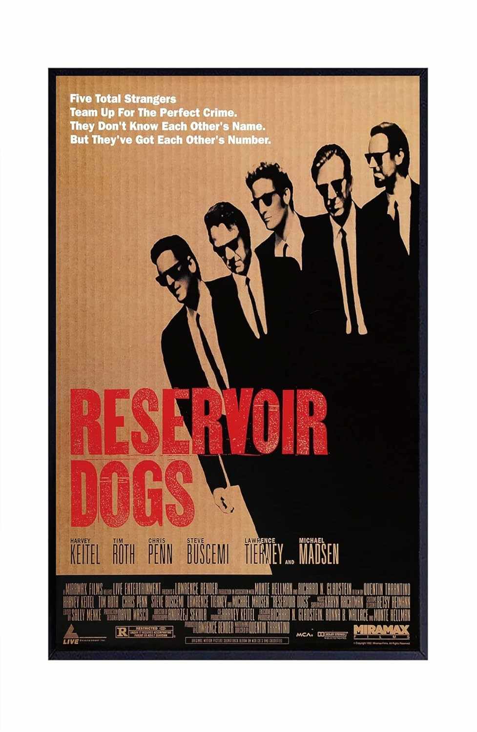 Pôster Reservoir Dogs 11x17 polegadas - Impressão Fosca Sem Moldura para Decoração de Parede