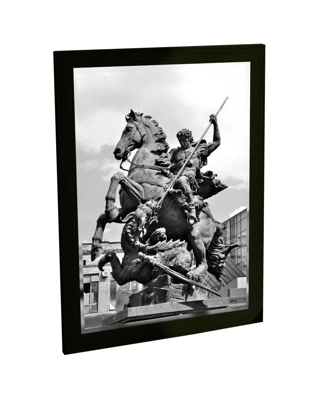 Quadro Decorativo São Jorge e o Dragão - Moldura com Arte em Alta Definição