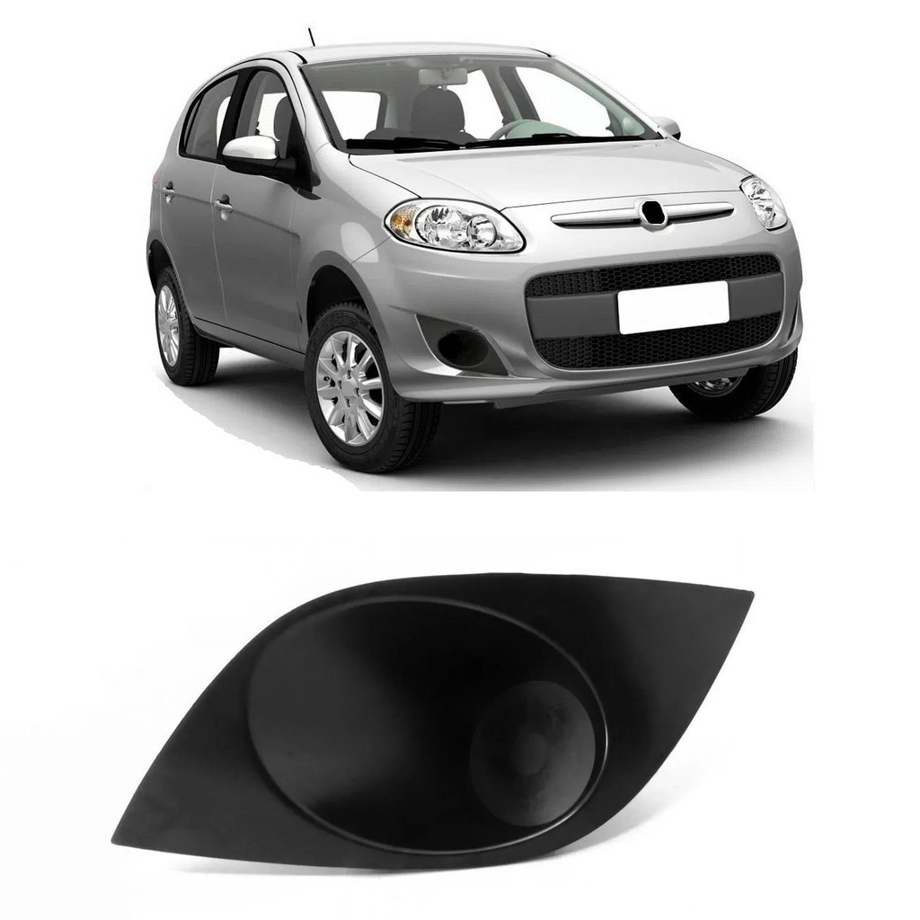 Moldura Farol Palio G5: Preto Lado Esquerdo